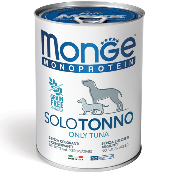 Monge Monoprotein SOLO Patè Grain Free 400 gr - Tonno Confezione da 6 pezzi