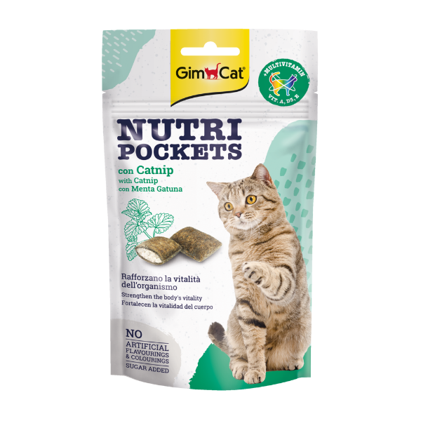 Gimcat Nutripockets 60 gr - Erba gatta e multivitaminica