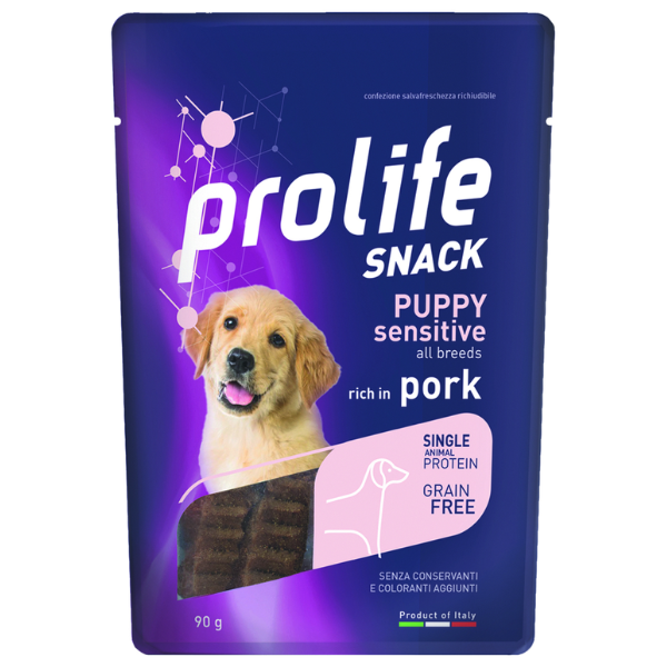 Prolife Snack Dog Puppy Sensitive Grain Free 90 gr - Maiale