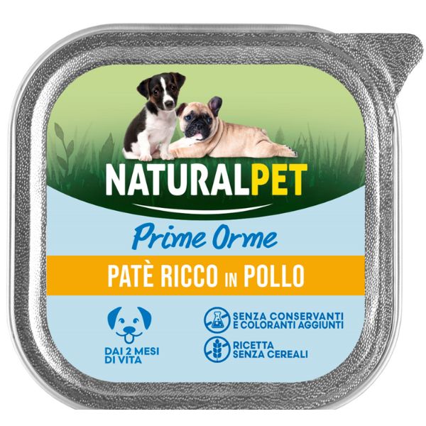 Image of NaturalPet Prime Orme Dog Puppy Patè Gluten Free 150 gr - Pollo - Confezione da 6 pezzi - SPEDIZIONE GRATIS 1° ORDINE + scegli lo sconto BZR5 / BZR20010