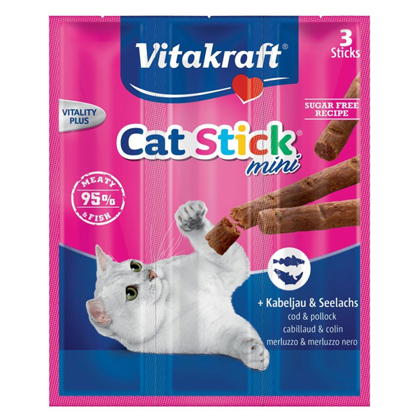 Vitakraft Cat Stick Mini 18 gr - Merluzzo e merluzzo nero