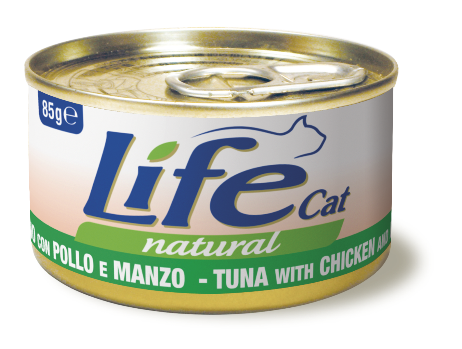 Life Cat Natural Lattine 85 gr - Tonno, Pollo con Manzo Confezione da 24 pezzi