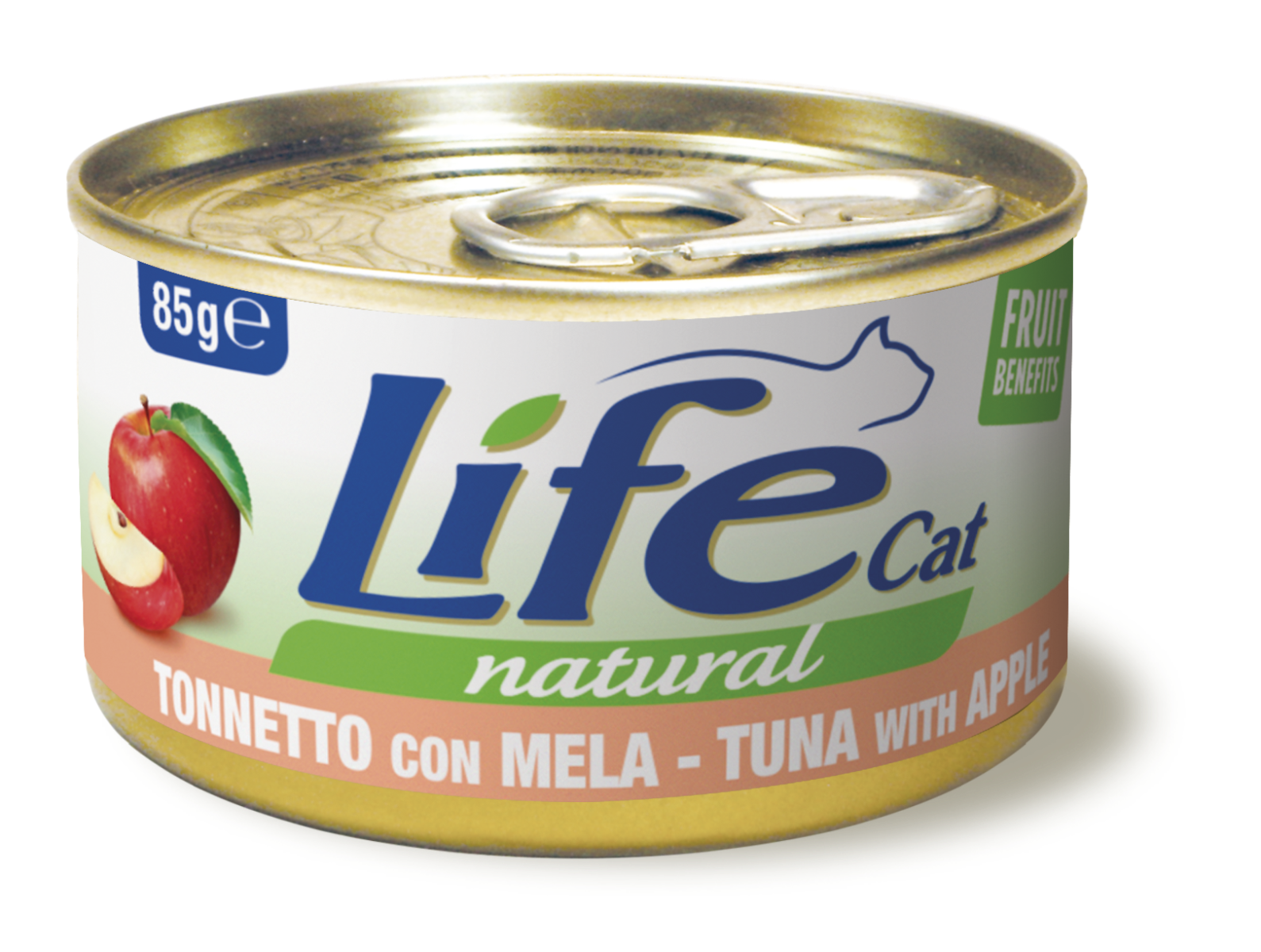 Life Cat Natural con Frutta 85 gr - Tonnetto con Mela Confezione da 24 pezzi