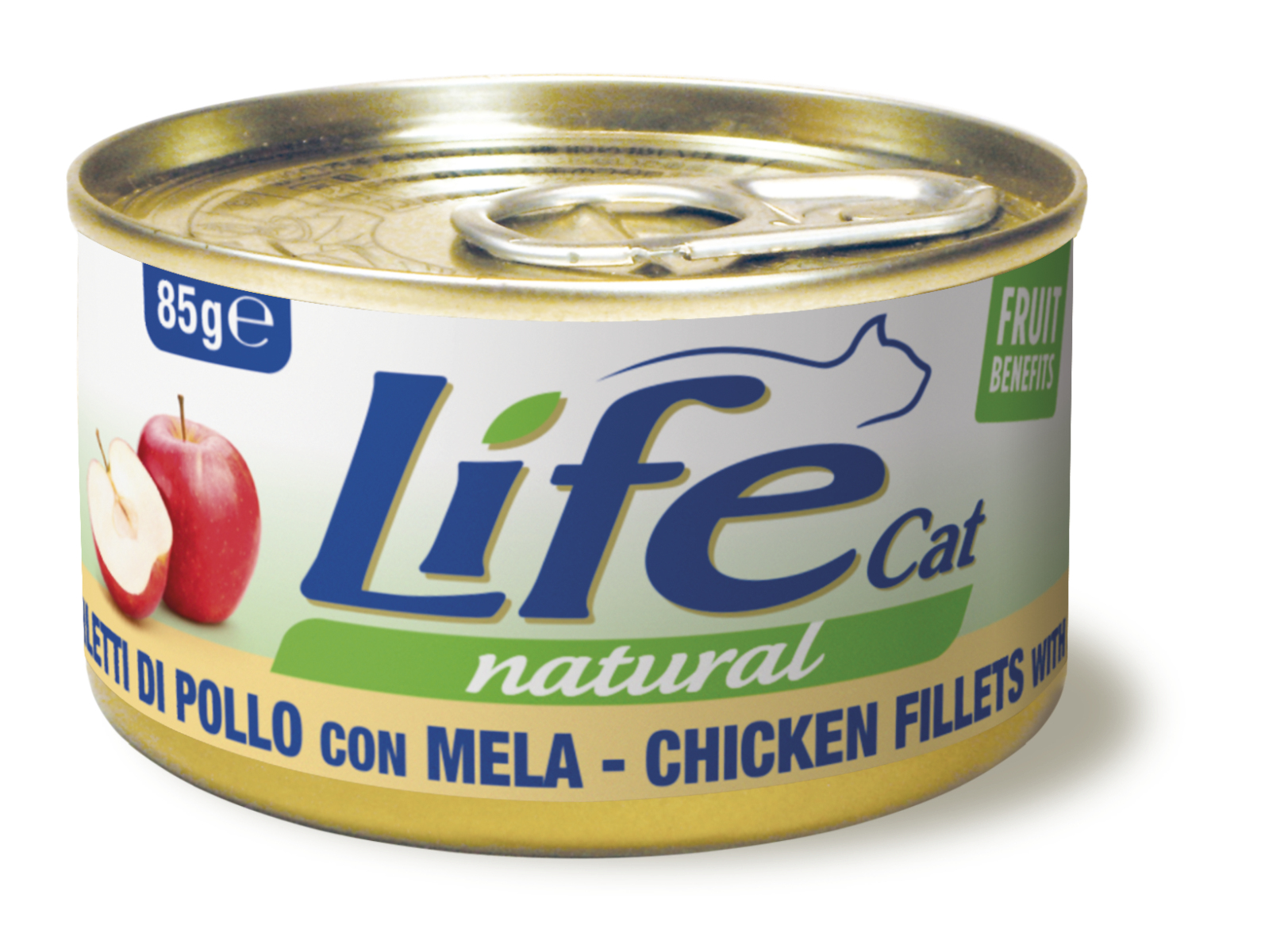 Life Cat Natural con Frutta 85 gr - Pollo con Mela Confezione da 24 pezzi