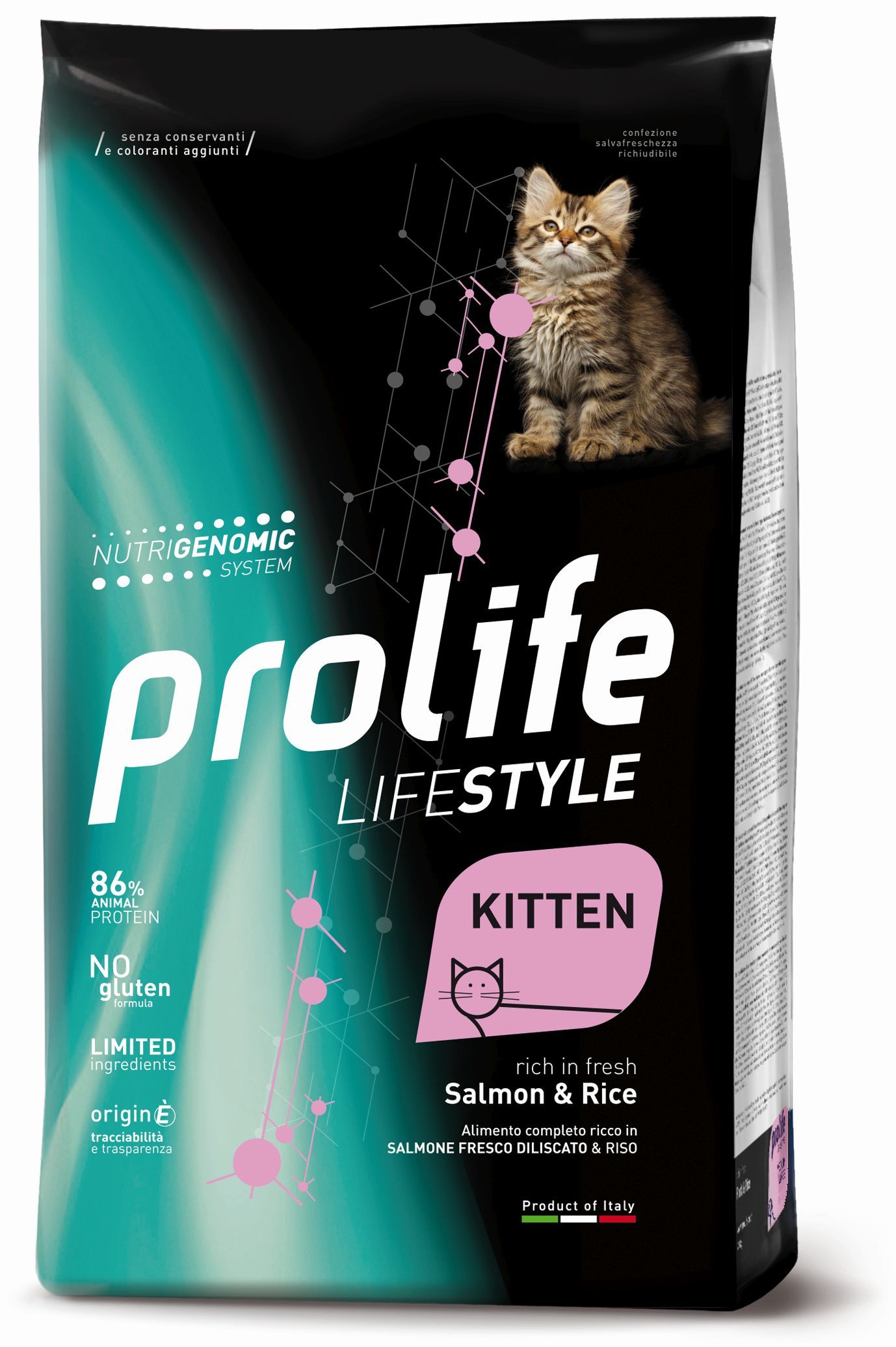 Prolife Lifestyle Gatto Kitten Salmone e Riso - 1,5 kg