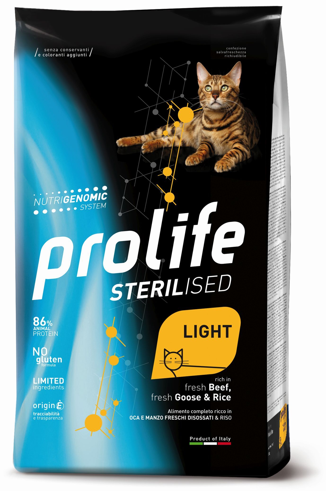 Prolife Sterilised Gatto Light Manzo Oca e Riso - 1,5 kg