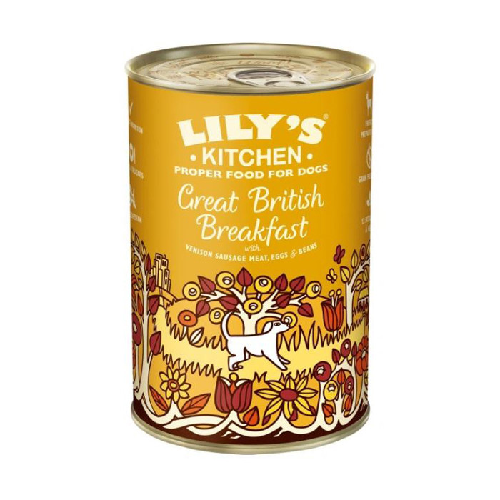 Lily's Kitchen Umido 400 gr - Colazione Inglese con Cervo, Uova e Fagioli Confezione da 6 pezzi