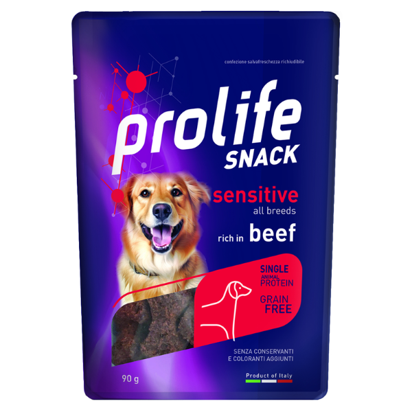 Prolife Snack Dog Adult Sensitive Grain Free 90 gr - Manzo