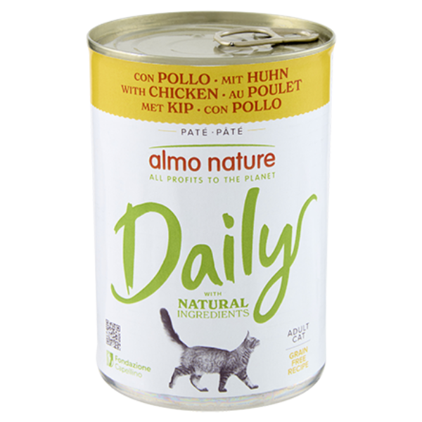 Image of Almo Nature Cat Daily 400 gr - Pollo - Confezione da 6 pezzi - Cibo umido per gatti - SPEDIZIONE GRATIS 1° ORDINE + scegli lo sconto BZR5 / BZR20010