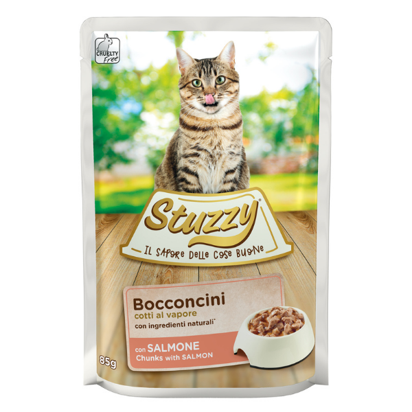 Stuzzy Cat Bocconcini cotti al vapore 85 gr - Salmone Confezione da 24 pezzi