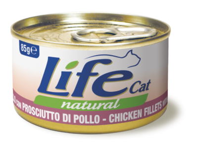 Life Cat Natural Lattine 85 gr - Pollo con Prosciutto Confezione da 24 pezzi