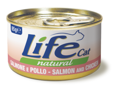 Life Cat Natural Lattine 85 gr - Salmone con Pollo Confezione da 24 pezzi