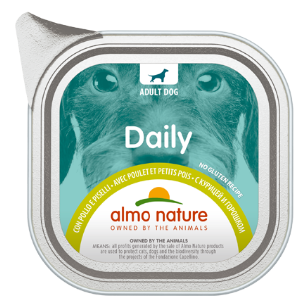 Almo Nature Daily Menù Dog 100 gr - Pollo e Piselli Confezione da 32 pezzi