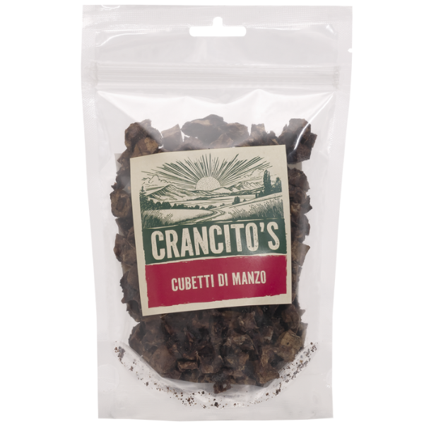 Crancito's snack naturale Dog Adult Cubetti - Manzo - 80 gr