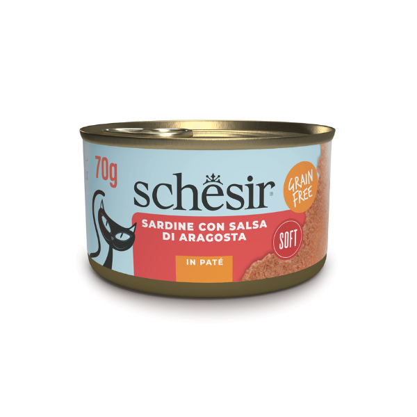 Schesir Sardine Soft Patè Cat Adult Grain Free 70 gr - Sardine con salsa di aragosta