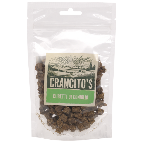 Image of Crancito's snack naturale Dog Adult Cubetti - Coniglio - 80 gr - SPEDIZIONE GRATIS 1° ORDINE + scegli lo sconto BZR5 / BZR20010