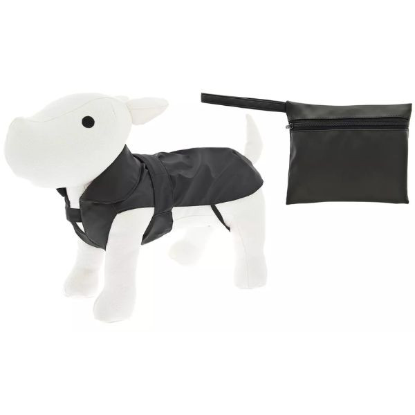 Impermeabile per cani con pochette Pocket Ferribiella - nero-90 cm