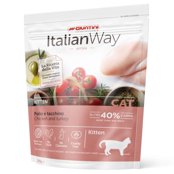 Image of ItalianWay Kitten Pollo e Tacchino - 300 gr - Croccantini per gatti - SPEDIZIONE GRATIS 1° ORDINE + scegli lo sconto BZR5 / BZR20010