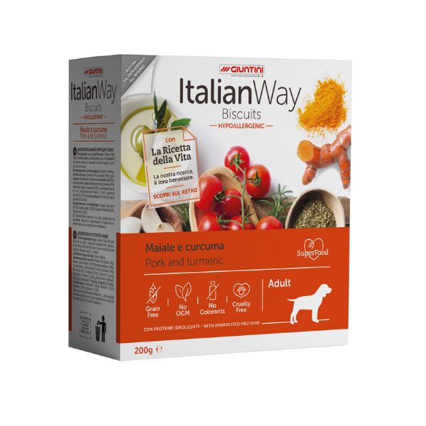 ItalianWay Biscuits Hypoallergenic Adult 200 gr - Maiale e Curcuma