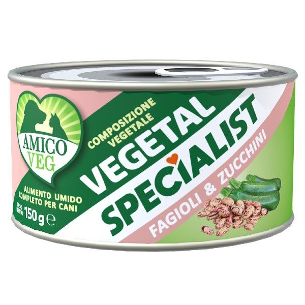 Amico Veg Specialist umido vegetale 150 gr - Fagioli e zucchine Confezione da 12 pezzi