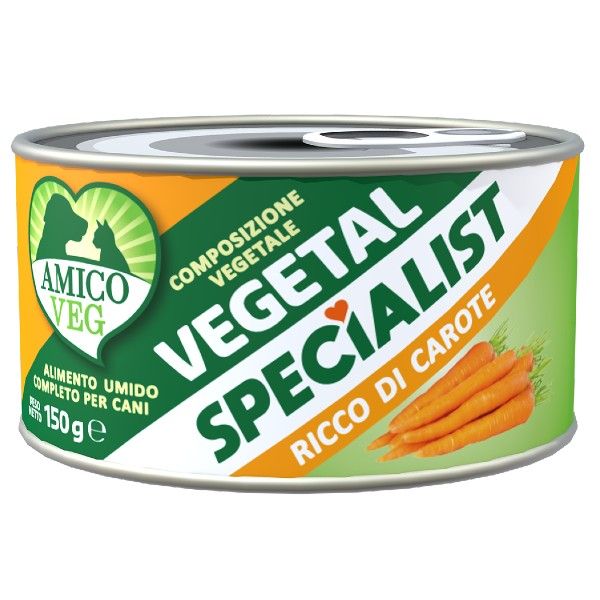 Amico Veg Specialist umido vegetale 150 gr - Ricco di carote Confezione da 12 pezzi