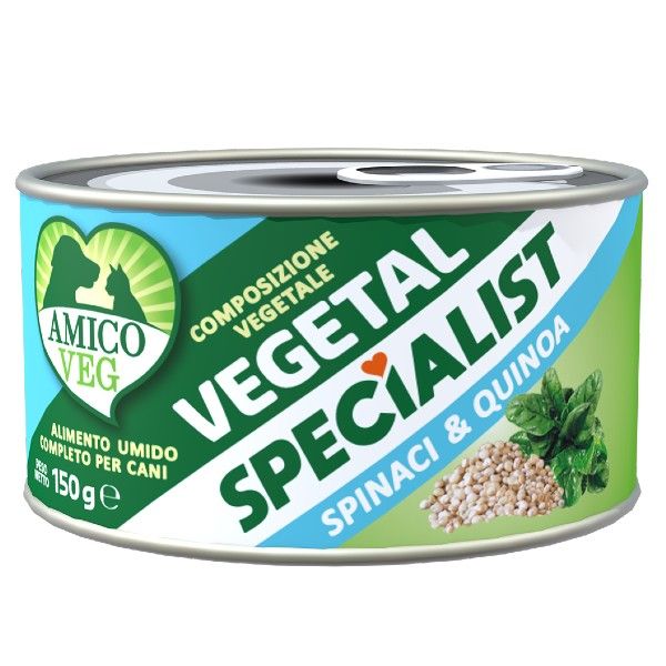 Amico Veg Specialist umido vegetale 150 gr - Spinaci e quinoa Confezione da 12 pezzi