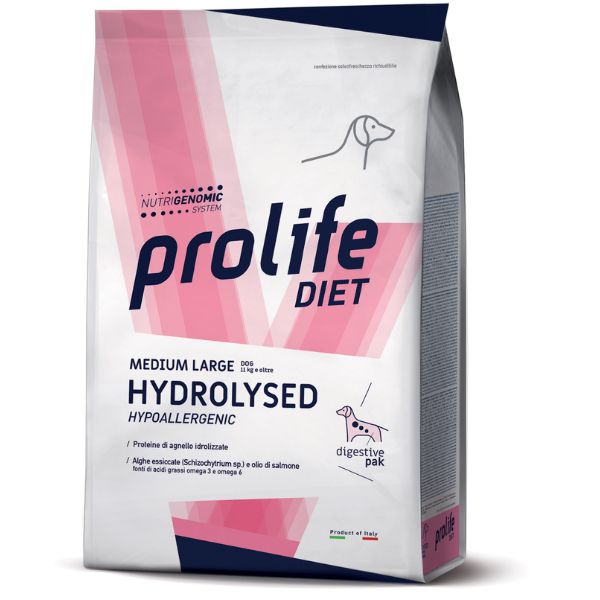 Prolife Veterinary Diet Dog Hydrolysed Hypoallergenic Medium/Large Agnello - 2 Kg