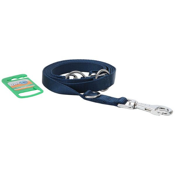 Image of Guinzaglio Doppio da addestramento in nylon PetUp - blu - lunghezza massima 2 metri x fettuccia 1,8 cm - SPEDIZIONE GRATIS 1° ORDINE + scegli lo sconto BZR5 / BZR20010