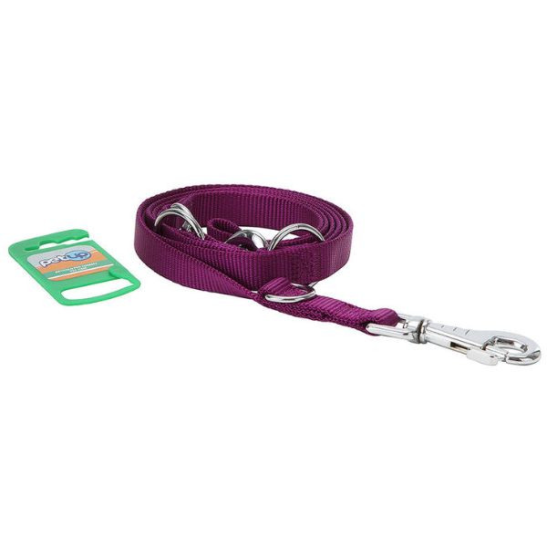 Image of Guinzaglio Doppio da addestramento in nylon PetUp - viola - lunghezza massima 2 metri x fettuccia 2,5 cm - SPEDIZIONE GRATIS 1° ORDINE + scegli lo sconto BZR5 / BZR20010