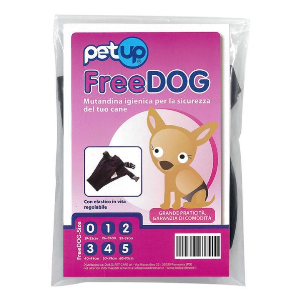 Mutandina igienica con elastico regolabile Free Dog PetUp - Taglia 1: girovita 26-32 cm