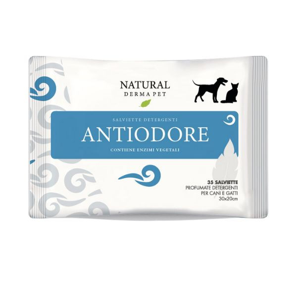 Salviette igieniche Detergenti Natural Derma Pet - Antiodore