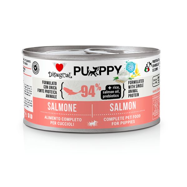 Image of Disugual monoproteico Puppy 150 gr - Salmone - Confezione da 12 pezzi - Umido Monoproteico Cane - SPEDIZIONE GRATIS 1° ORDINE + scegli lo sconto BZR5 / BZR20010