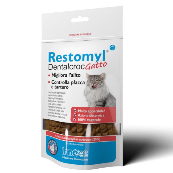 Restomyl Dentalcroc Snack per l'alitosi Innovet - Gatto - 60 gr