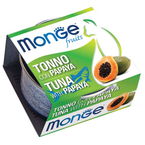 Monge Fruits Cat Adult prelibatezze naturali 80 gr - Tonno con Papaya Confezione da 6 pezzi