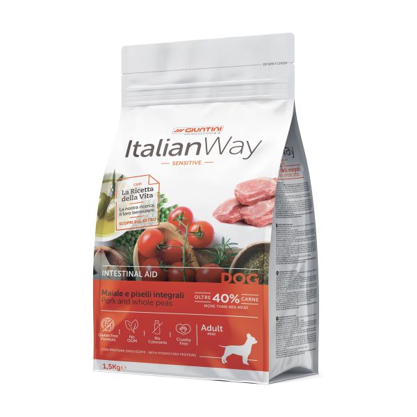 ItalianWay Mini Adult Intestinal Maiale e piselli - 1,5 Kg