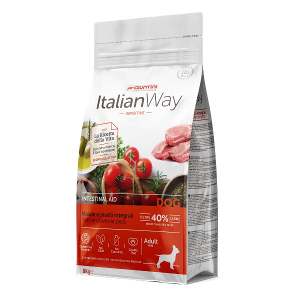 ItalianWay Mini Adult Intestinal Maiale e piselli - 8 Kg