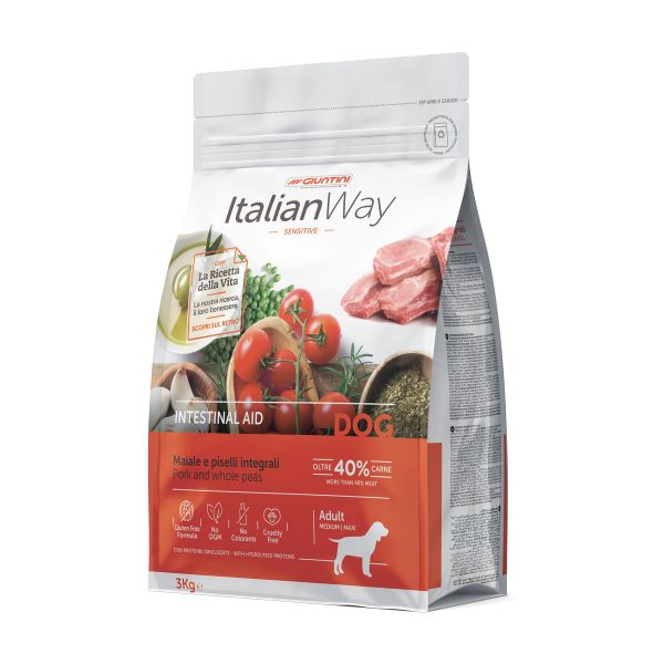 Image of ItalianWay Medium/Maxi Adult Intestinal Maiale e piselli - 3 Kg - SPEDIZIONE GRATIS 1° ORDINE + scegli lo sconto BZR5 / BZR20010