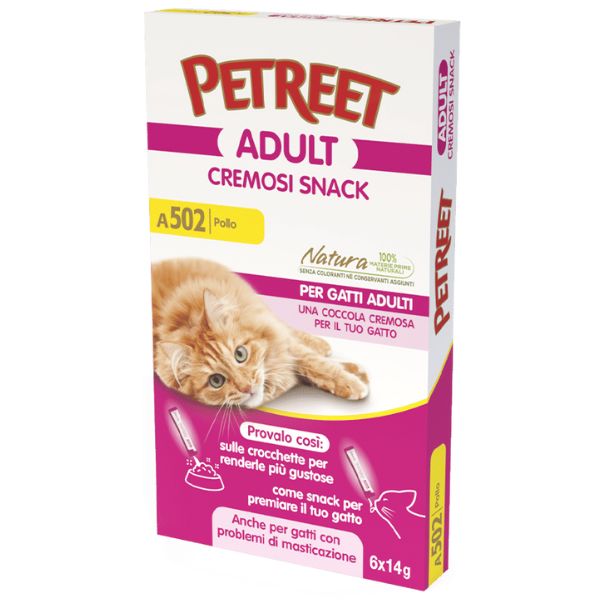 Petreet Cremosi Snack per gatti 6x14 gr - Pollo