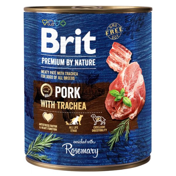 Brit Premium by Nature Patè All Breeds 800 gr - Maiale con trachea Confezione da 6 pezzi