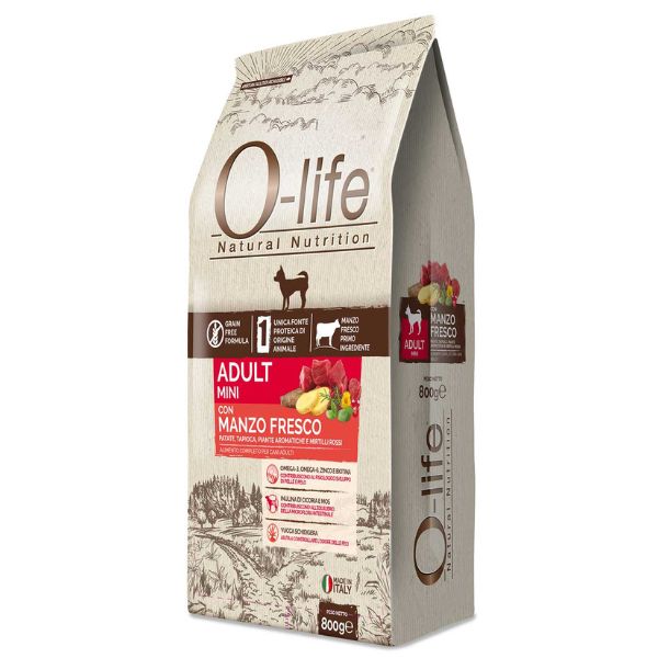 O-life Dog Grain Free Adult Mini Manzo fresco - 800 gr