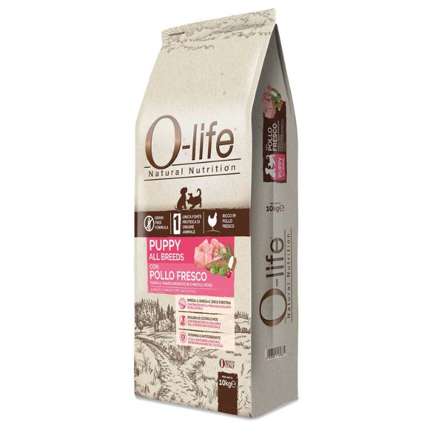 O-life Dog Grain Free Puppy All Breeds Pollo fresco - 10 Kg