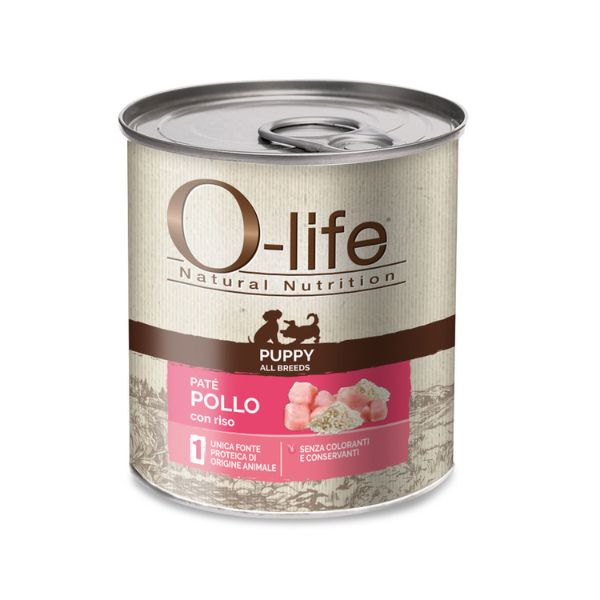 Image of O-life Dog Puppy Patè Monoproteico 400 gr - Pollo - Umido Monoproteico Cane - SPEDIZIONE GRATIS 1° ORDINE + scegli lo sconto BZR5 / BZR20010