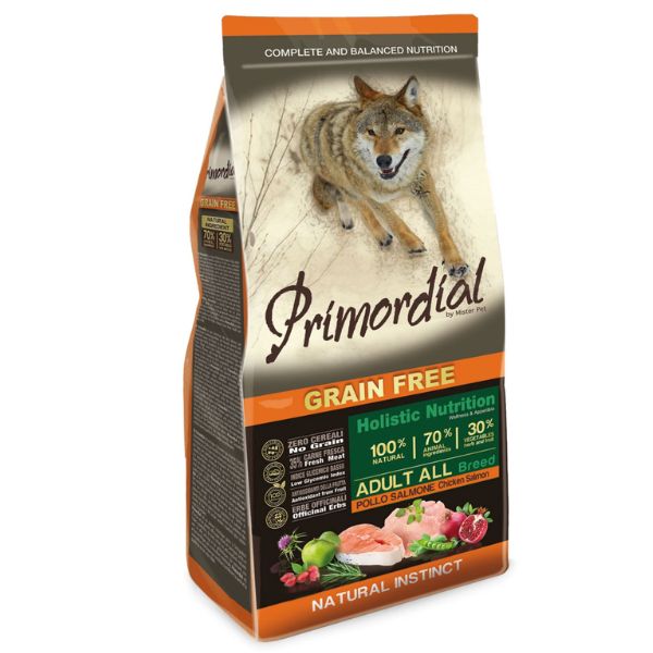 Primordial Grain Free Adult All Breeds Pollo e Salmone - 12 Kg