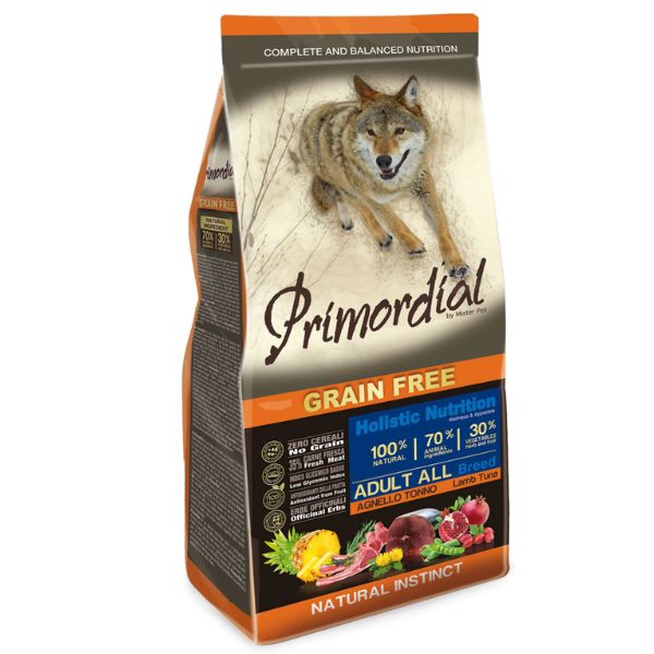 Primordial Grain Free Adult All Breeds Tonno e Agnello - 12 Kg