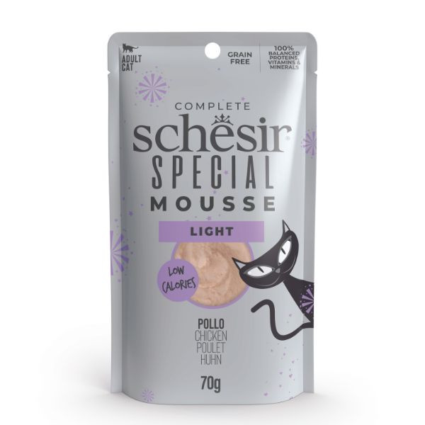 Schesir Special Cat Mousse Grain Free 70 g - Light: pollo Confezione da 12 pezzi