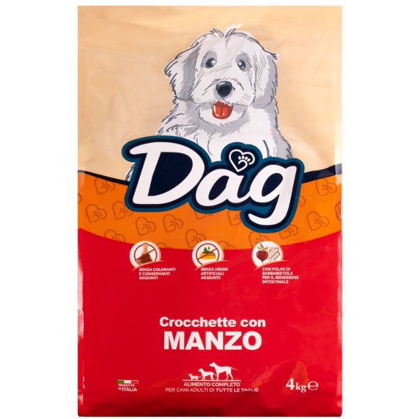 Image of Dag Dog Adult All Breeds Manzo - 4 Kg - Croccantini per cani - SPEDIZIONE GRATIS 1° ORDINE + scegli lo sconto BZR5 / BZR20010