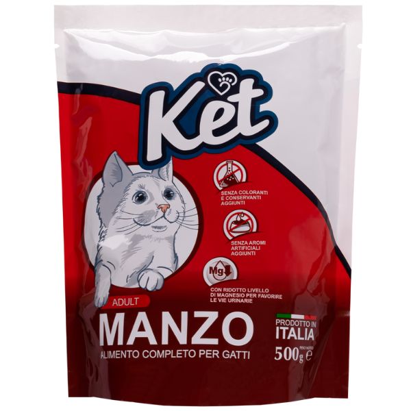 Image of Ket Cat Adult Manzo - 500 gr - Croccantini per gatti - SPEDIZIONE GRATIS 1° ORDINE + scegli lo sconto BZR5 / BZR20010