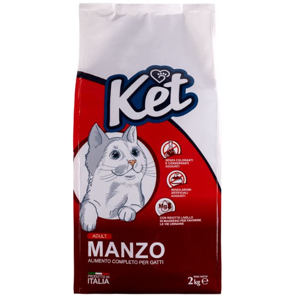 Image of Ket Cat Adult Manzo - 2 Kg - Croccantini per gatti - SPEDIZIONE GRATIS 1° ORDINE + scegli lo sconto BZR5 / BZR20010