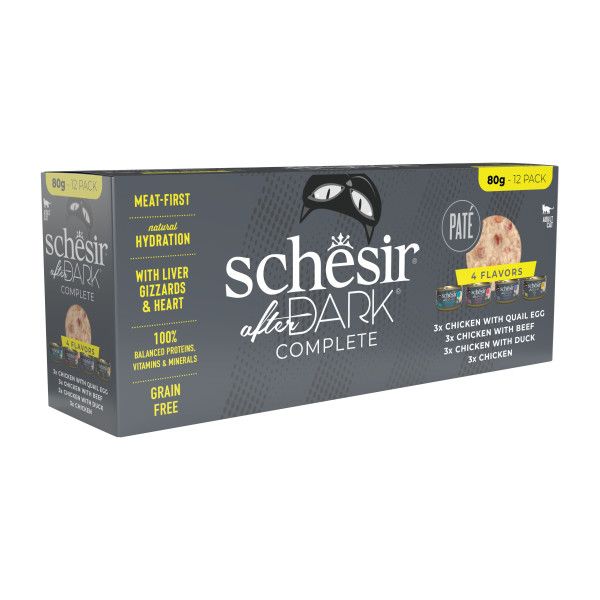 Schesir After Dark Cat Paté Variety Pack 12x80 gr - 1 confezione da 12 bustine