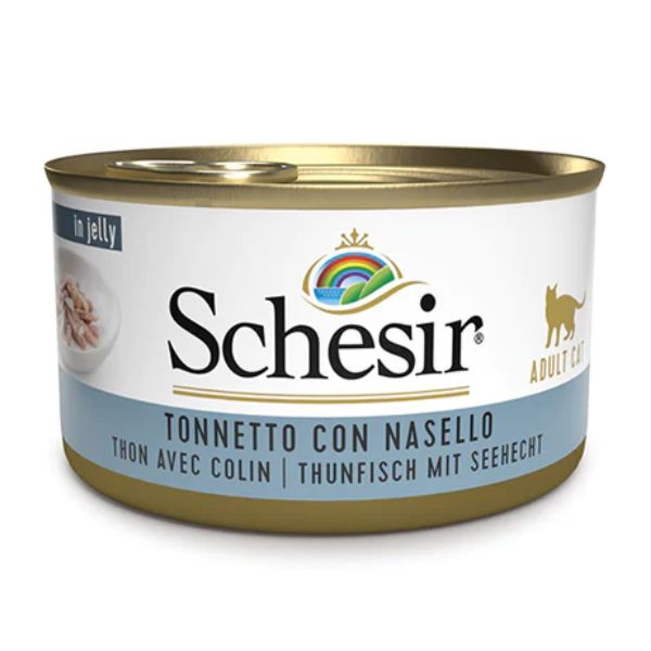 Image of Schesir Cat Adult in Jelly 85 gr - Tonnetto e Nasello - Confezione da 6 pezzi - SPEDIZIONE GRATIS 1° ORDINE + scegli lo sconto BZR5 / BZR20010